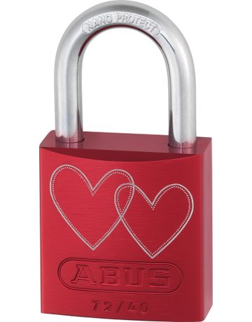 Bild AV - Vorhangschloss, LoveLock 4 72/40, Aluminium rot - ABUS-6