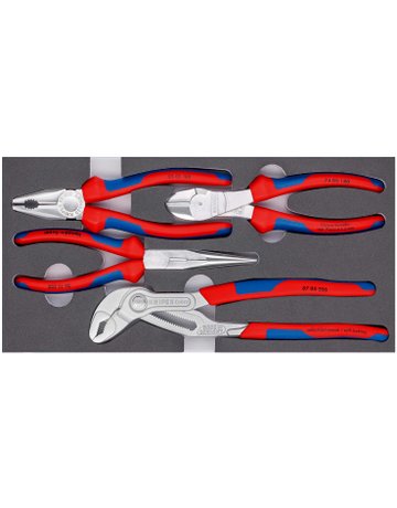 Bild Zangen-Satz Basic verchromt mit Schaumei nlage 4-teilig KNIPEX-0