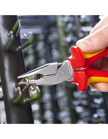 Bild Spitz-Kombinationszange VDE verchromt mi t Mehrkomponenten-Griffen 185mm KNIPEX-2