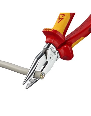 Bild Spitz-Kombinationszange VDE verchromt mi t Mehrkomponenten-Griffen 185mm KNIPEX-5