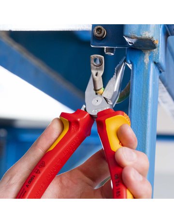 Bild Spitz-Kombinationszange VDE verchromt mi t Mehrkomponenten-Griffen 185mm KNIPEX-4