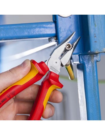 Bild Spitz-Kombinationszange VDE verchromt mi t Mehrkomponenten-Griffen 185mm KNIPEX-3