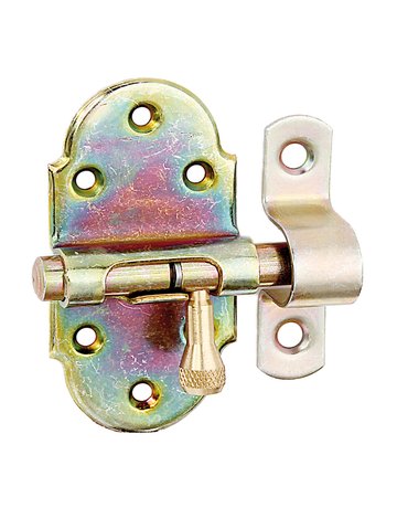 Bild Feder-Grendelriegel, B 40 x L 60mm Stahl gelb galvanisch verzinkt - Alberts-1