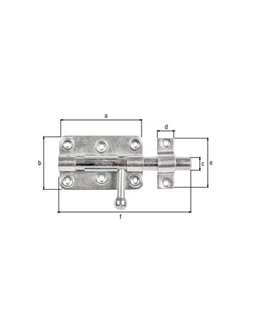 Bild Bolzenriegel Typ268 mont. Schlaufe 100mm verzinkt GAH Alberts-0
