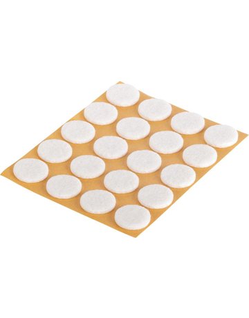 Filzgleiter Ø 17 mm, selbstklebend, weiß Inhalt: 20 - suki