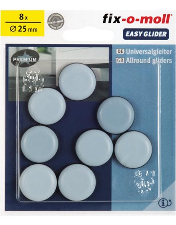 EASYGLIDER massiv kleb. grau 25mm Inhalt 8 St. - fix-o-moll