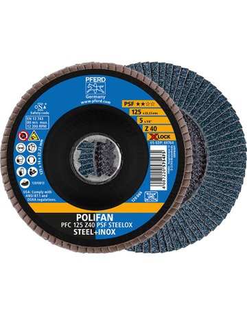 Fächerschleifscheibe X-LOCK STEELOX K80P SF 115mm Pferd