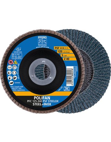 Fächerschleifscheibe Z120PSF gerade 125m m K120 Pferd