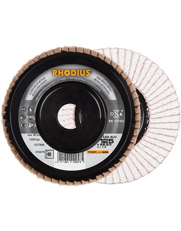 Lamellenschleifscheibe LGA ALU 125mm K 4 0 Rhodius