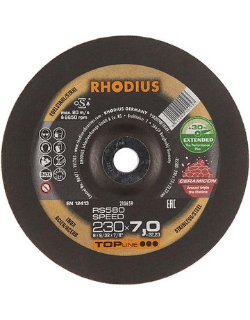 Schruppscheibe RS 580 SPEED EXTENDED 230 x 7,0 x 22,23 mm Rhodius