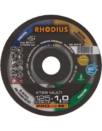 Trennscheibe XT69MULTIPRO 125 x 1,0mm ge r. Rhodius