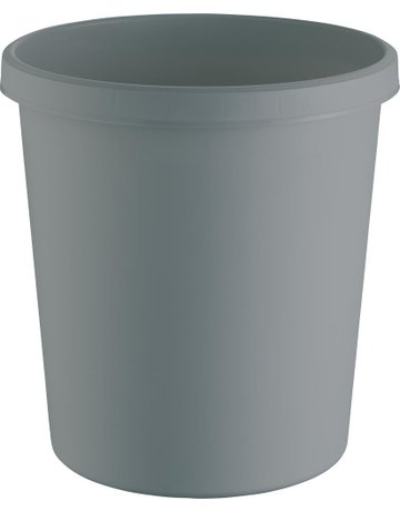 Papierkorb 18 l lichtgrau 331mm recyclin g K-Stoff - helit