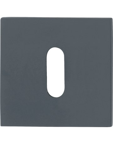 HOPPE Schlüsselrosettenpaar E848NS, außen/innen, eckig, mit Stütznocken, Buntbart gelocht, 2mm, Türstärke min. 35mm, Türstärke maximal 45mm, schwarz matt