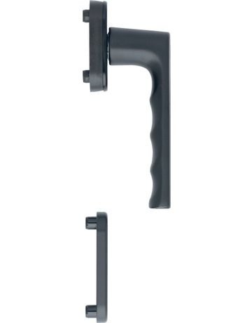 Fenstertür- Halbgarnitur, Profilzylinder gelocht, Hamburg 0700/U26/49PNS, Nockendurchmesser 10, Aluminium schwarz matt - HOPPE