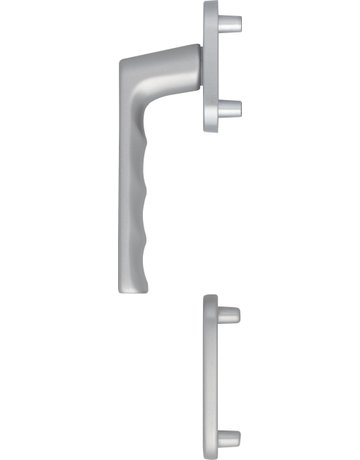 Fenstertür- Halbgarnitur, Profilzylinder gelocht, Hamburg 0700FA/66N/66NS, Nockendurchmesser 10, Aluminium edelstahloptik matt - HOPPE