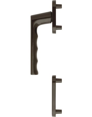 Fenstertür- Halbgarnitur, Profilzylinder gelocht, Hamburg 0700FA/66N/66NS, Nockendurchmesser 10, Aluminium dunkelbraun seidenglänzend - HOPPE