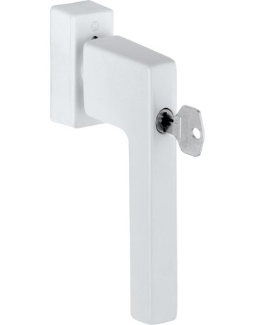 Drehkipp-Fenstergriff, abschließbar, Austin 0769S/UD9024, gleichschließend, DIN Links-Rechts, 7/32-42mm, verkehrsweiß - HOPPE