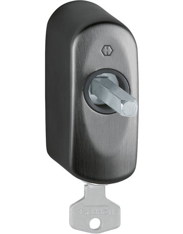 Drehkipp- Fenstergriffrosette, abschließbar, MUS950S 100NM, verdeckt verschraubt, Vierkant 7, schwarz satiniert-Resista® - HOPPE