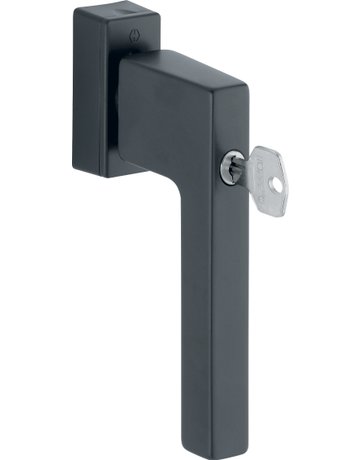 Drehkipp-Fenstergriff, abschließbar, Austin 0769S/UD9024, gleichschließend, DIN Links-Rechts, 7/32-42mm, schwarz matt - HOPPE