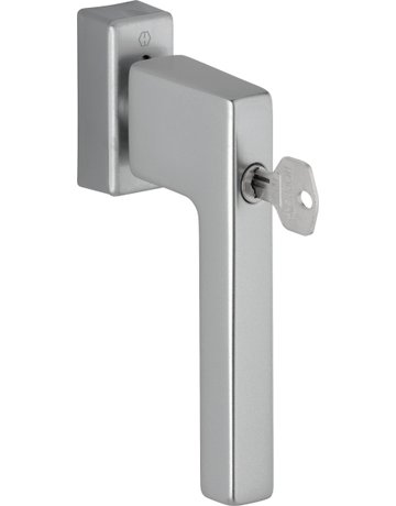 Drehkipp-Fenstergriff, abschließbar, Austin 0769S/UD9024, gleichschließend, DIN Links-Rechts, 7/20-30mm, stahlfarbig - HOPPE