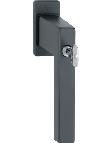 Drehkipp-Fenstergriff, abschließbar, Austin 0769S/USV919 100NM, gleichschließend, DIN Links-Rechts, 7/32-42mm, schwarz matt - HOPPE