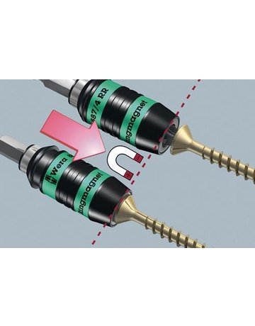 Bild Bithalter Rapidaptor 1/4" für 1/4" Bits Magnet 57mm Ringmagnet Wera-4