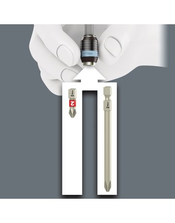 Bild Bithalter Rapidaptor 1/4" für 1/4" Bits 50mm Edelstahl Wera-5