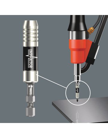 Bild Bithalter Impaktor 1/4" für 1/4" Bits Sprengring + Magnet 75mm Wera-1
