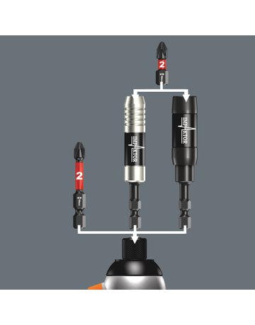 Bild Bithalter Impaktor 1/4" für 1/4" Bits Sprengring + Magnet 75mm Wera-4