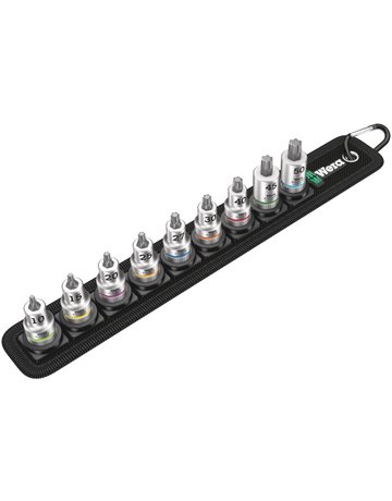 Bild Schraubendrehereinsatz Satz 3/8"" T10-50 9-tlg. m. Haltefkt. - Wera-0