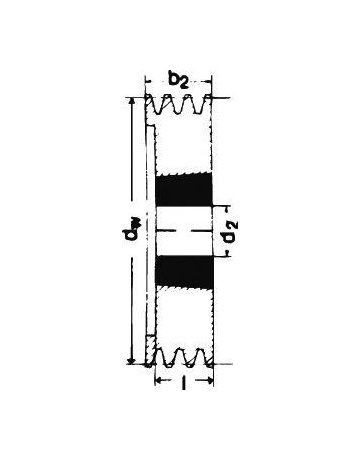 Keilrillenscheibe SPB/17, 2-rillig, 112 mm, Taper-Buchse 1610 - Neutral