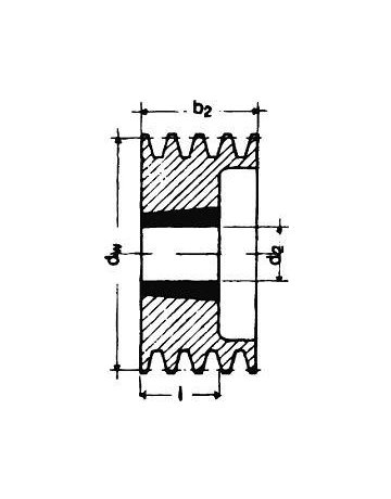 Keilrillenscheibe SPB/17, 2-rillig, 125 mm, Taper-Buchse 2012 - Neutral