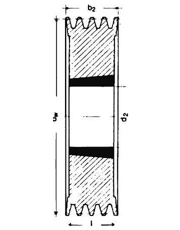 Keilrillenscheibe SPB/17, 8-rillig, 200 mm, Taper-Buchse 3535 - Neutral