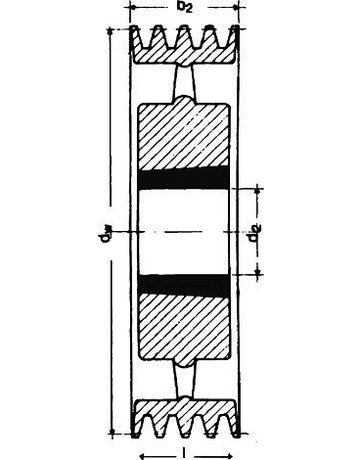 Keilrillenscheibe SPB/17, 4-rillig, 236 mm, Taper-Buchse 3020 - Neutral