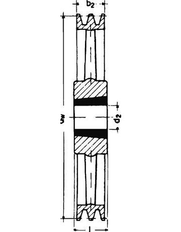 Keilrillenscheibe SPB/17, 3-rillig, 425 mm, Taper-Buchse 3535 - Neutral