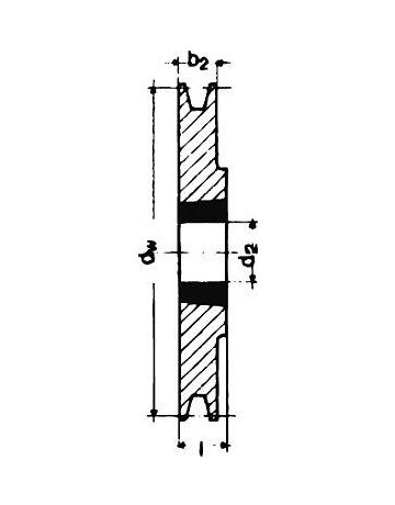 Keilrillenscheibe SPZ/10, 2-rillig, 190 mm, Taper-Buchse 2012 - Neutral