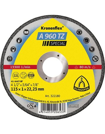 Trennscheibe A960TZ 115x1,0mm gerade 25 St. in Kunststoff-Box KLINGSPOR