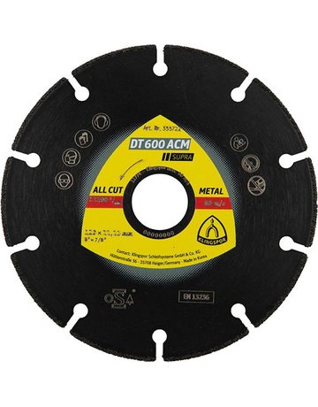 Diamanttrennscheibe DT 600 ACM Supra 125 x1,3X22,23mm KLINGSPOR