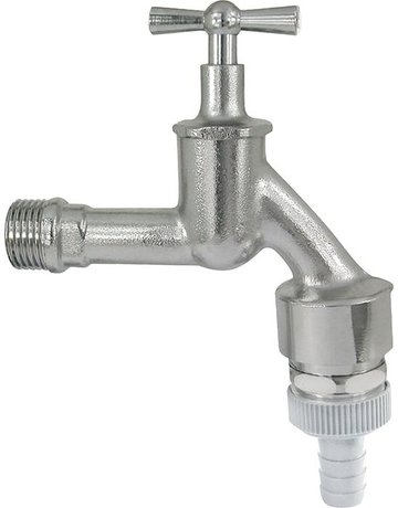 Wasserhahn 1/2""-AG G1/2MS Cr matt mit Roh rbüfter - GEKA