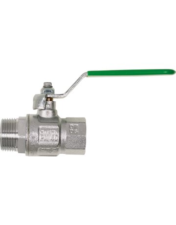 Trinkwasserkugelhahn DIN-DVGW, MS vernickelt, Hebelgriff, IG/AG, G 3/4"", PN40, - GEKA
