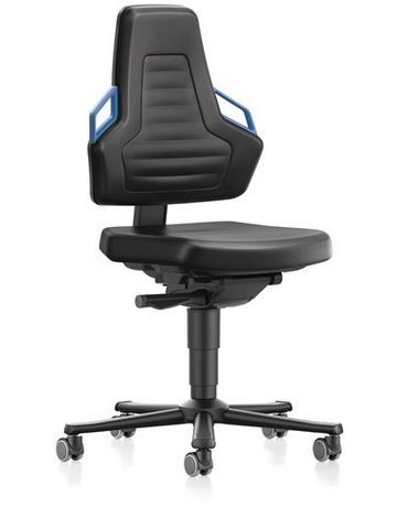 Bild Bimos Arbeitsstuhl Nexxit 2 Griff blau Sitzhöhe 450-600 mm Kunststoff schwarz,mit Roll-0