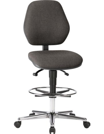 Bimos Arbeitsstuhl Stoffpolster schwarz Sitzhöhe 620-870 mm mit Rollen / Fußring