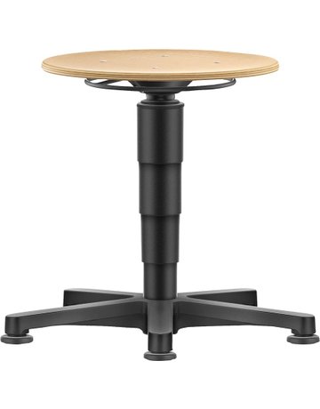 Drehhocker Holz Rundsitz Sitzhöhe 450 - 650 mm mit Gleiter - BIMOS