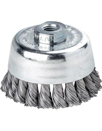 Bild Topfbürste Stahl M14 gezopft 80x0,5mm Le ssmann - Lessmann-0