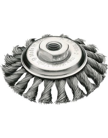 Bild Kegelbürste Stahldraht 115x12mm gezopft 0,5mm Lessmann-0