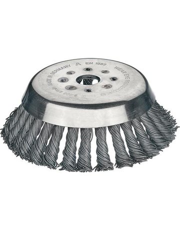 Bild Kegelbürste Stahldraht 180x12 gezopft 0, 5mm Bohrd.25,4mm DZ. 8000/min LESSMANN-0