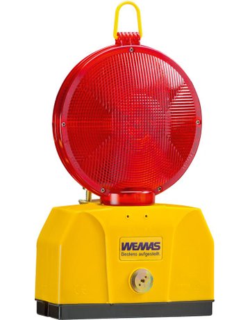 TL-Warnleuchte 2000/180, rot 2, Gehäuse gelb, mit Halter - WEMAS