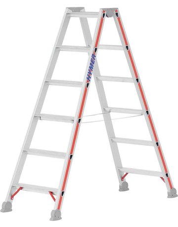 Stufenstehleiter beids 2x5 Stufen AH 2,1 5m HYMER