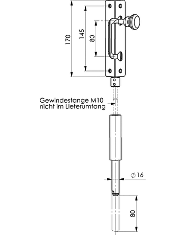 Bild Torstangenriegel 151 NI Edelstahl zwangsgeführt - AMF-1