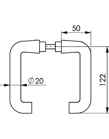 Bild Türdrückerpaar U-Form 475 G rund Form,18mm Führung Leichtmetall silberfarbig - AMF-1